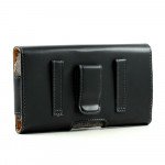 Wholesale iPhone 6 Plus Note 4 3 Extendable Horizontal Premium PU Leather Belt Pouch (Black)